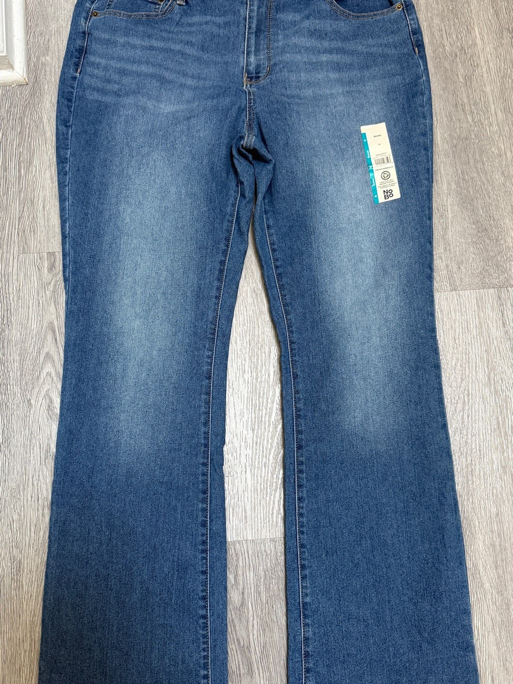 NWT No Boundaries Jeans Womens 18 Light Blue Mid Rise Bootcut Denim Stretch